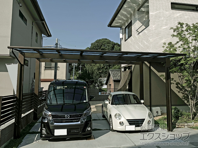 岡山県岡山市ののカーポート エフルージュ ツイン 積雪〜20cm対応 施工例