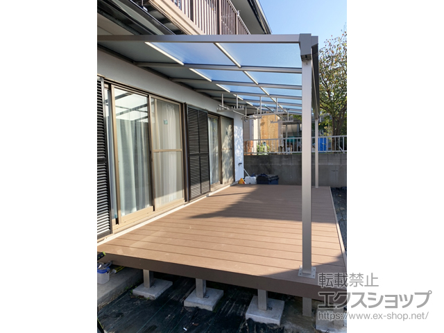 福岡県北九州市ののテラス屋根 ソラリア F型 テラスタイプ 単体 積雪〜20cm対応 施工例