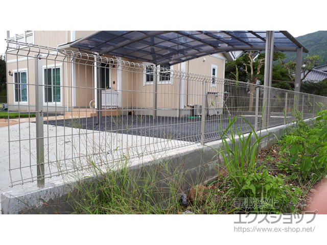 熊本県葦北郡津奈木町ののフェンス・柵 イーネットフェンス2F型 自由柱施工 施工例