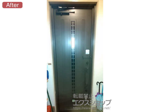 埼玉県熊谷市のLIXIL リクシル（トステム）の玄関ドア リシェント玄関ドア3 アルミ仕様 手動 片開き仕様(ランマ無)R C20N型 施工例