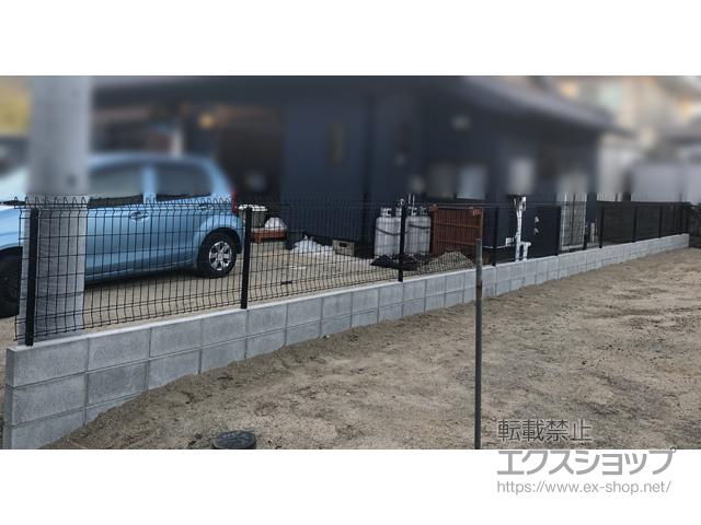 広島県福山市ののフェンス・柵 メッシュフェンス　G10-R　自由柱タイプ 施工例