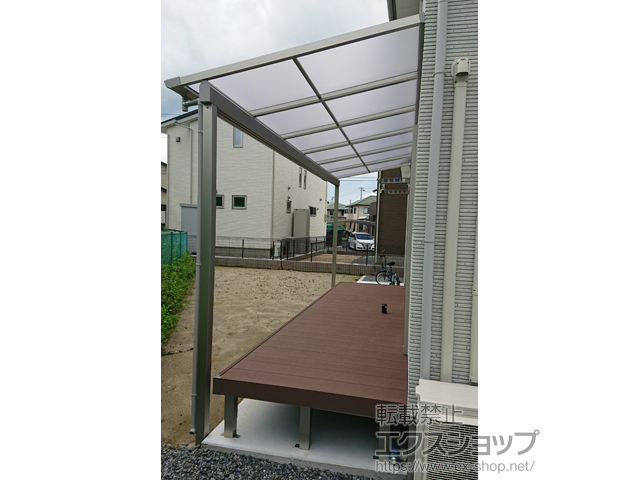 福島県郡山市ののテラス屋根 ソラリア F型 テラスタイプ 単体 積雪〜20cm対応 施工例