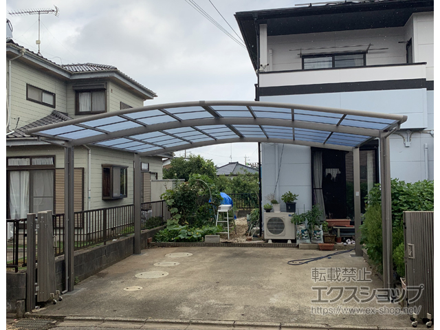 千葉県八街市ののカーポート ネスカR (ラウンドスタイル) ワイド 積雪〜20cm対応 施工例