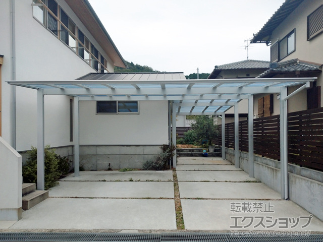 奈良県桜井市ののカーポート ネスカF (フラットスタイル) ワイド 積雪〜20cm対応 施工例