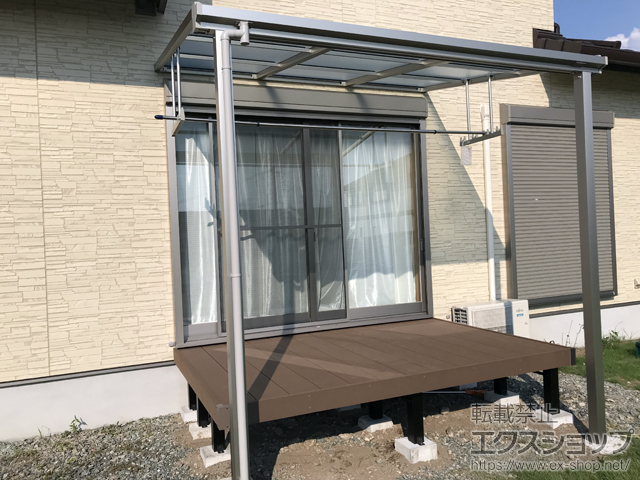 熊本県菊池市ののテラス屋根 ソラリア F型 テラスタイプ 単体 積雪〜20cm対応 施工例