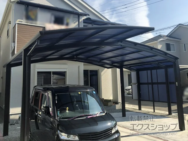 兵庫県神戸市のYKKAPのカーポート レイナポートグラン M合掌　積雪～20cm対応 施工例
