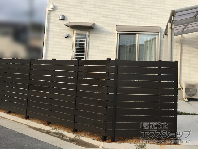 兵庫県高砂市ののフェンス・柵 アーバンフェンス 横板11段 隙間10mm 施工例