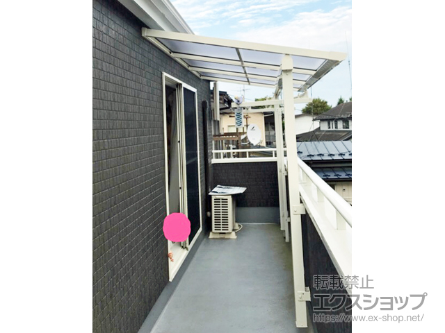 宮城県仙台市ののバルコニー・ベランダ屋根 ソラリア F型 屋根タイプ 単体 積雪〜20cm対応 施工例