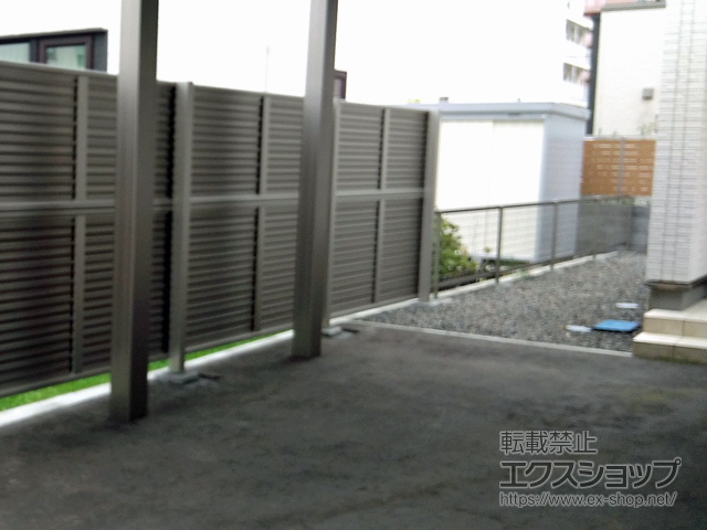 北海道千歳市ののフェンス・柵 アルメッシュフェンス1型 フリーポールタイプ 施工例