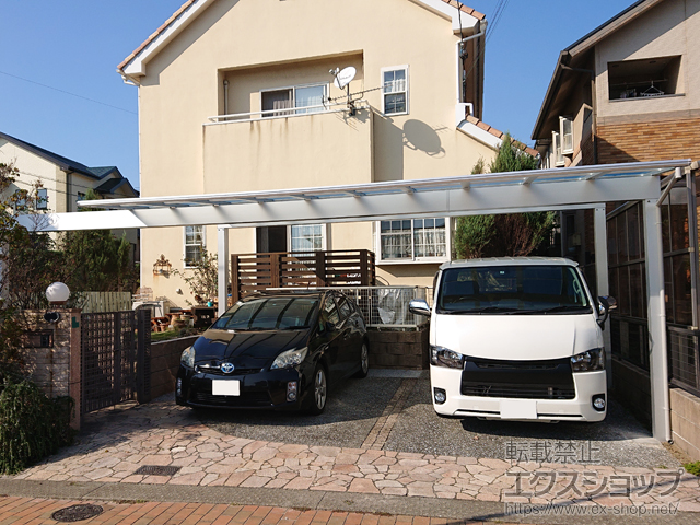 福岡県北九州市ののカーポート エフルージュ ツイン 積雪〜20cm対応/梁延長（8ｍ/梁1本） 施工例