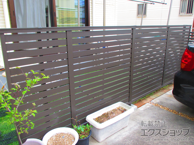 千葉県市川市ののフェンス・柵 プレスタフェンス 7Y型 横スリット　フリーポールタイプ 施工例