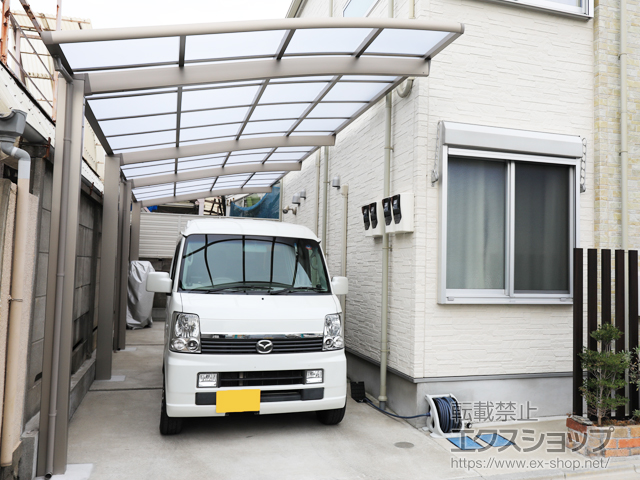 東京都豊島区ののカーポート ネスカR (ラウンドスタイル) 縦連棟 積雪〜20cm対応 施工例