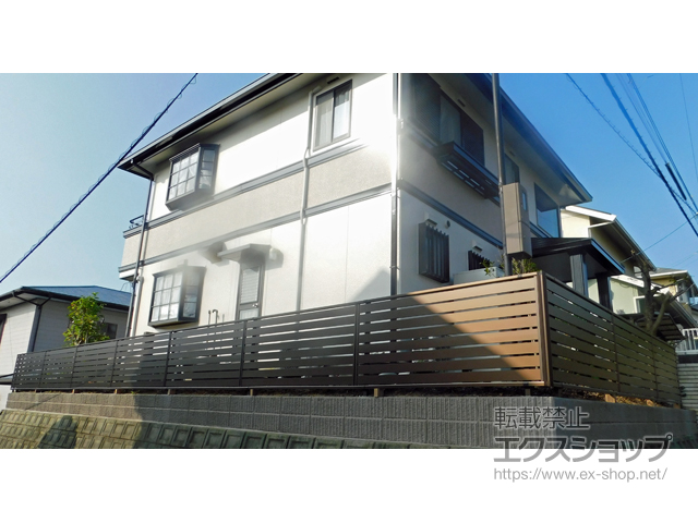 福岡県宗像市ののフェンス・柵 シンプレオフェンスSY1型　横スリット　自由柱施工 施工例