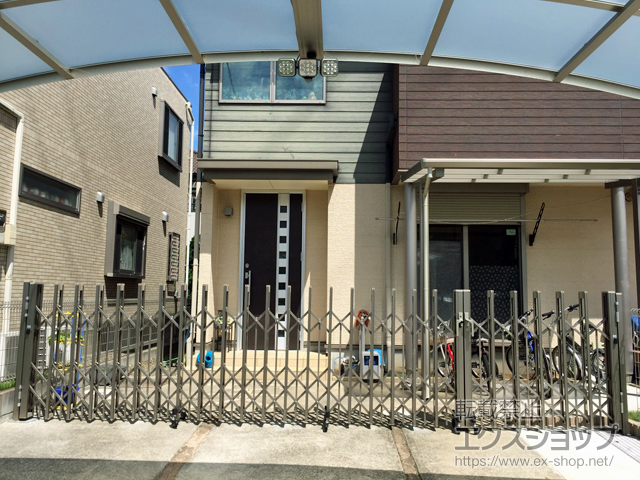 千葉県袖ケ浦市ののカーゲート アルシャインII PG型R(ペットガード) Aタイプ 両開き親子 (150+430)WP 施工例