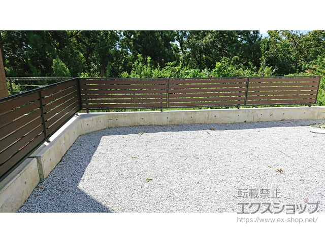 静岡県駿東郡長泉町ののフェンス・柵 モクアルフェンス 横板タイプ 自由柱施工 施工例