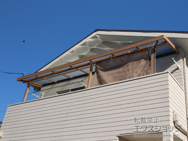 静岡県磐田市ののバルコニー・ベランダ屋根 シュエット 屋根タイプ 連棟 積雪〜20cm対応 施工例