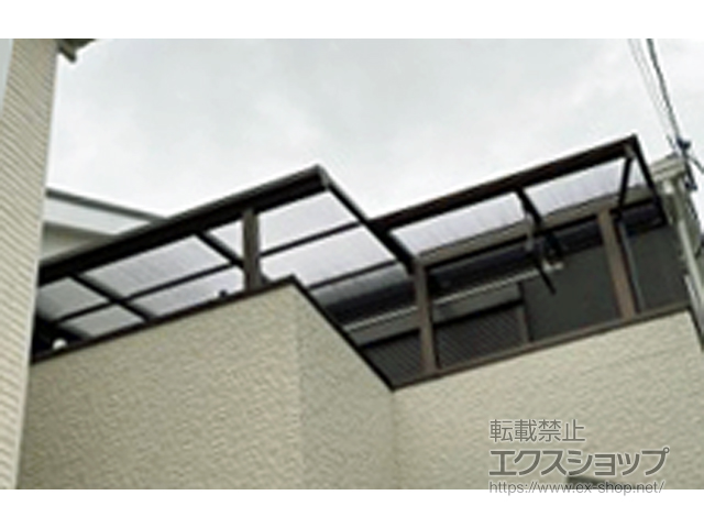大阪府寝屋川市ののバルコニー・ベランダ屋根 ソラリア F型 屋根タイプ 単体 積雪〜20cm対応 施工例