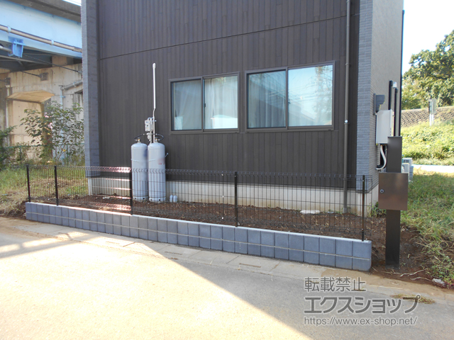 埼玉県熊谷市ののフェンス・柵 イーネットフェンス3F型 自由柱施工 施工例