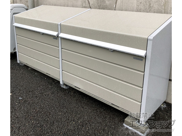 宮崎県日向市ののゴミステーション ダストボックスミニ連結 メッシュ床タイプ DBN-126ML-2 500L×2 施工例