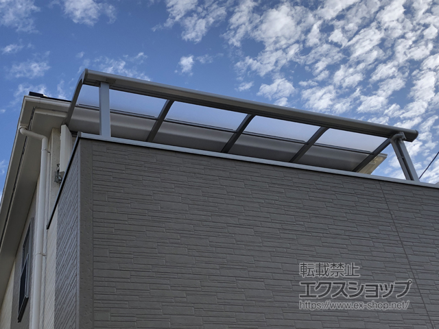 広島県広島市ののバルコニー・ベランダ屋根 プレシオステラスII R型 屋根タイプ 単体 積雪〜20cm対応 施工例
