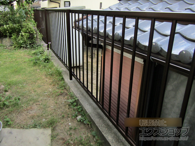 愛知県名古屋市ののフェンス・柵 ミエッタフェンス 防犯たて格子タイプ 自由柱施工 施工例