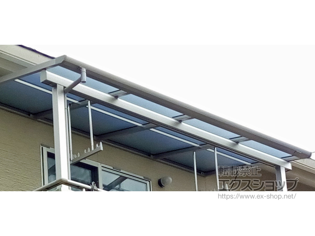 山口県柳井市ののバルコニー・ベランダ屋根 ソラリア F型 屋根タイプ 単体 積雪〜20cm対応 施工例