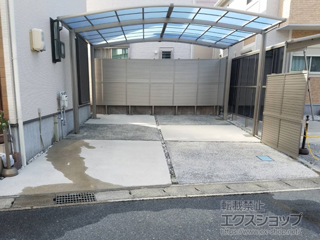 山口県下関市ののカーポート ネスカR (ラウンドスタイル) ワイド 積雪〜20cm対応 施工例