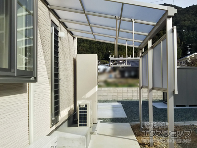 愛媛県西予市ののテラス屋根 ソラリア F型 テラスタイプ 単体 積雪〜20cm対応 施工例