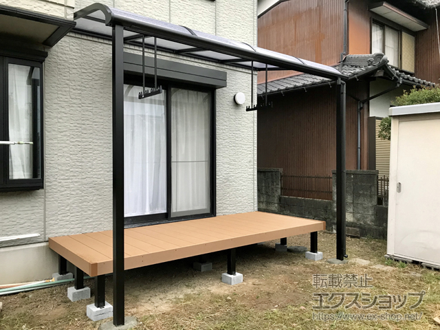 岐阜県岐阜市ののテラス屋根 プレシオステラスII R型 テラスタイプ 単体 積雪〜20cm対応 施工例