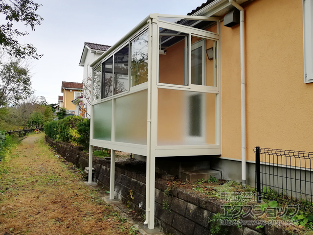 宮城県仙台市ののテラス囲い・サンルーム サニージュ F型 床納まり ランマ無 積雪〜20cm対応 施工例