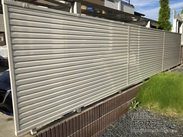 宮城県遠田郡美里町ののフェンス・柵 シンプレオフェンス13型 ルーバー 自由柱施工 施工例