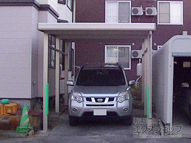 北海道滝川市ののカーポート ジーポートneo Aタイプ 角柱6本柱 積雪〜150cm対応 施工例