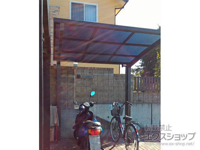 愛媛県東温市ののサイクルポート・駐輪場 ネスカRミニ (ラウンドスタイル) 積雪〜20cm対応 施工例