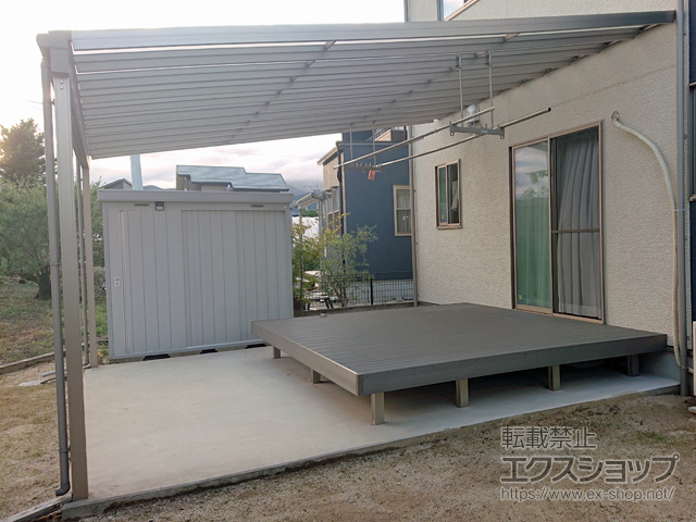 佐賀県鳥栖市ののウッドデッキ 樹ら楽ステージ 木彫 施工例