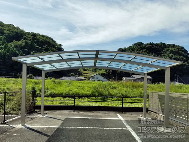 長崎県松浦市ののカーポート ネスカR (ラウンドスタイル) ワイド 積雪〜20cm対応 施工例
