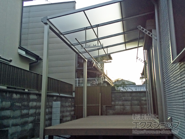 京都府城陽市ののテラス屋根 ソラリア F型 テラスタイプ 単体 積雪〜20cm対応 施工例