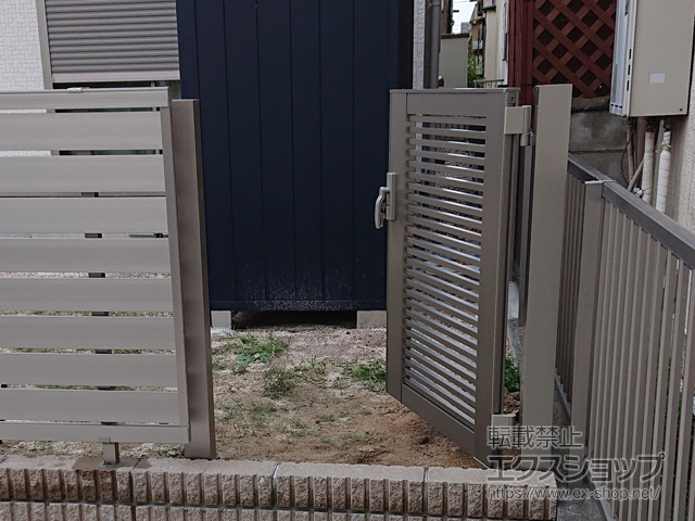 千葉県松戸市のの門扉 ライシス門扉 1型 細横桟 片開き 柱使用 施工例