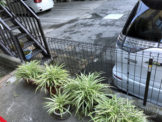 東京都江東区ののフェンス・柵 イーネットフェンス1F型 自由柱施工 施工例