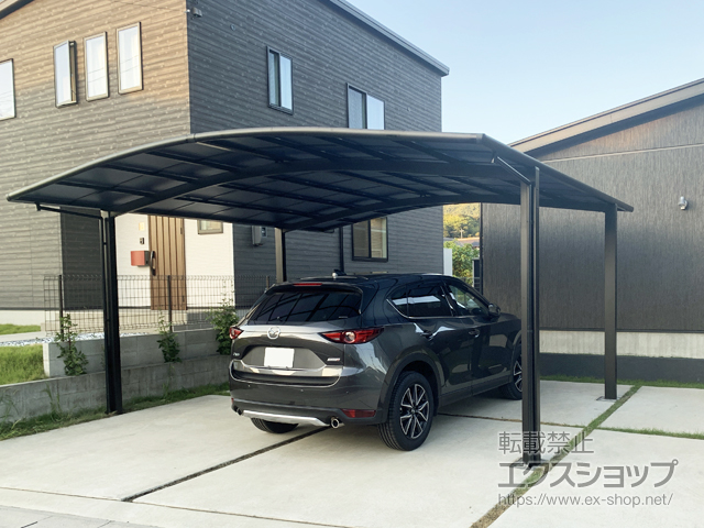 広島県江田島市ののカーポート ネスカR (ラウンドスタイル) ワイド 積雪〜20cm対応 施工例