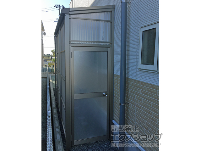 宮城県仙台市ののストックヤード スピーネストックヤードF型 波板タイプ ドア＋オープン 積雪〜20ｃｍ対応 施工例