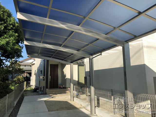 福岡県久留米市ののカーポート プレシオスポート 縦連棟 積雪〜20cm対応 施工例