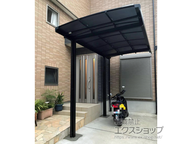 神奈川県鎌倉市ののサイクルポート・駐輪場 フーゴAミニ (アーチスタイル) 積雪〜20cm対応 施工例