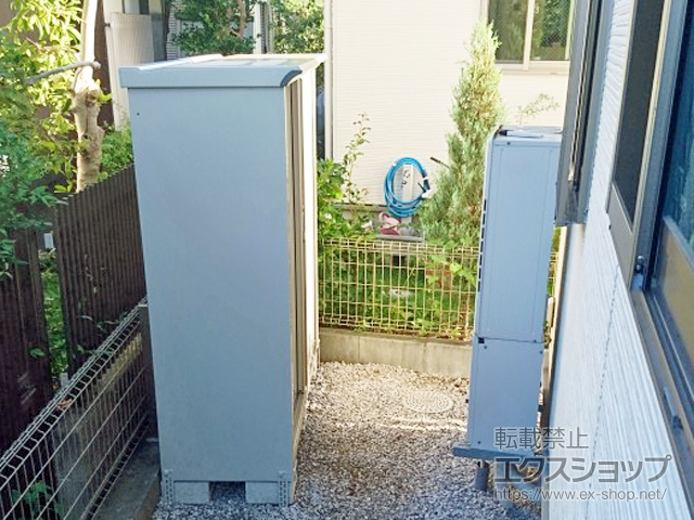 東京都調布市のの物置・屋外倉庫 グランプレステージジャンプ 1488×530×1600 GP-155B-T-MW 施工例