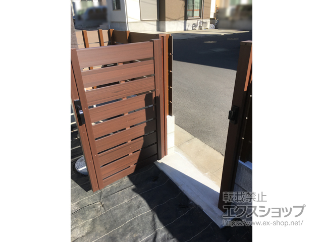 東京都あきる野市のの門扉 マイティ門扉タイプＢ 門柱仕様 工場ユニット 隙間20mm（ベーシック） 施工例