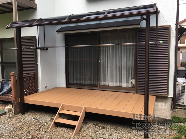 東京都八王子市ののテラス屋根 プレシオステラスII R型 テラスタイプ 単体 積雪〜20cm対応 施工例