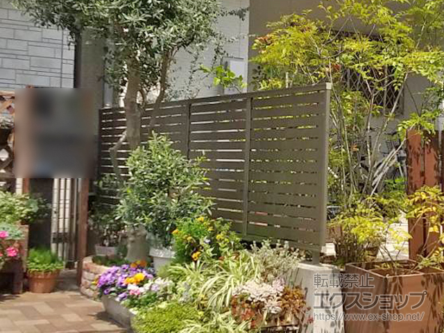 大阪府豊中市ののフェンス・柵 プレスタフェンス 7Y型 横スリット フリーポールタイプ 施工例