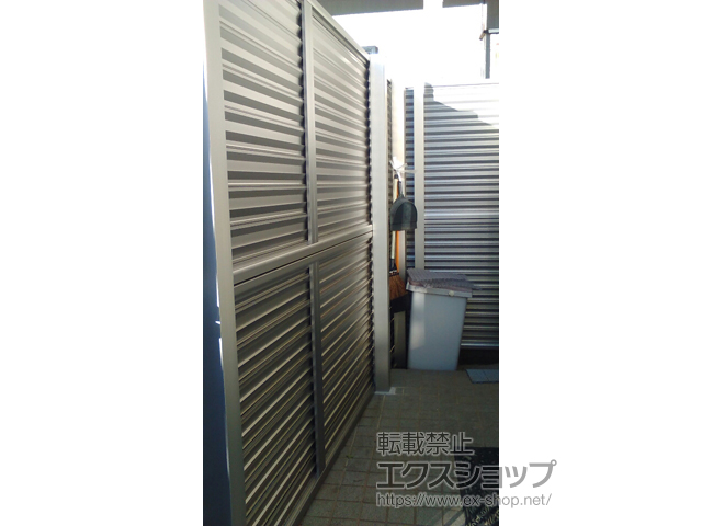 神奈川県川崎市ののフェンス・柵 ミエーネフェンス 目隠しルーバータイプ 2段支柱 自立建て用 施工例