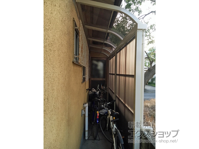 岡山県岡山市ののストックヤード スピーネストックヤードR型 波板タイプ スクリーン仕様 積雪〜20cm対応 施工例