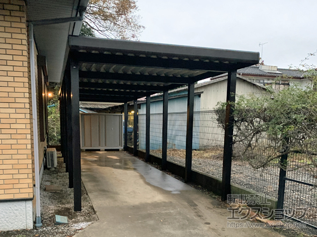 埼玉県入間郡三芳町ののカーポート ジーポートneo Aタイプ 縦連棟 角柱12本柱 積雪〜150cm対応 施工例