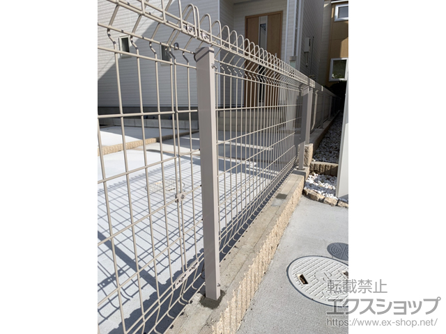 千葉県松戸市ののフェンス・柵 メッシュフェンス G10-R 自由柱 施工例
